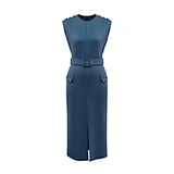 Blue Sleeveless Bodycon Midi Dress For Women Vepeen Apparel